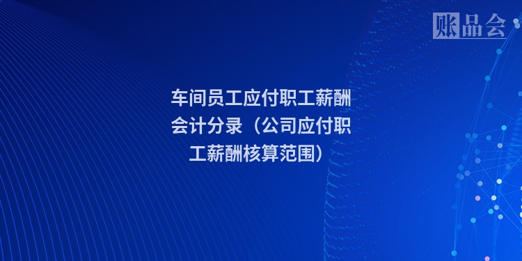 车间员工应付职工薪酬会计分录（公司应付职工薪酬核算范围）