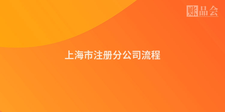上海市注册分公司流程